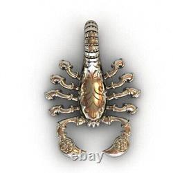 Silver Scorpion Pendant Mens Zodiac pendant 925 Sterling Jewelry Gift to Him