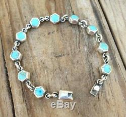 Silver Sterling 925 Bracelet Turquoise Jewellery Jewelry Gift Ladies 7.5 Long