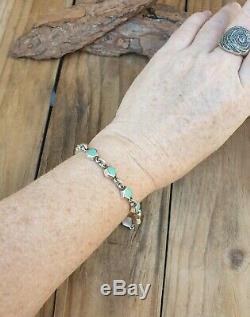 Silver Sterling 925 Bracelet Turquoise Jewellery Jewelry Gift Ladies 7.5 Long