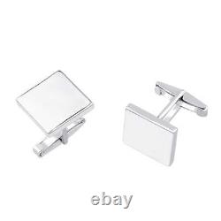 Simple Hexagon Cufflinks in Silver Handmade Jewelry Gift