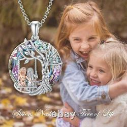 Sister Gifts 925 Sterling Silver Tree of Life Necklace Crystal Jewelry for Women