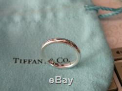 Size 6 Tiffany & Co 925 Sterling Silver Diamond Stacking Ring Jewelry T&Co Gift