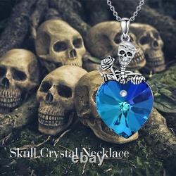 Skull Necklace 925 Sterling Silver Gothic Jewelry Gift for Women