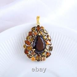 Smoky Quartz Gemstone 925 Sterling Silver Pendant Handmade Jewelry Gift For Wife