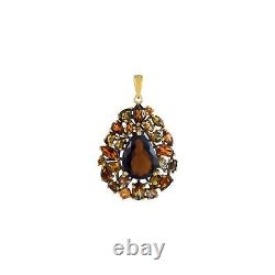 Smoky Quartz Gemstone 925 Sterling Silver Pendant Handmade Jewelry Gift For Wife