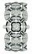 Solid 925 Silver 1.5 INCH Black White Flower Wedding Style Bracelet Jewelry Gift
