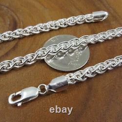 Solid 925 Sterling Silver Braided Wheat Chain Italian Spiga Necklace / Bracelet