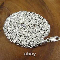 Solid 925 Sterling Silver Braided Wheat Chain Italian Spiga Necklace / Bracelet