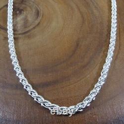 Solid 925 Sterling Silver Braided Wheat Chain Italian Spiga Necklace / Bracelet