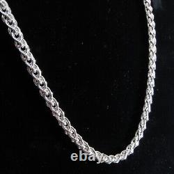 Solid 925 Sterling Silver Braided Wheat Chain Italian Spiga Necklace / Bracelet