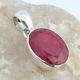 Solid 925 Sterling Silver Ruby Gemstone Pendant Necklace Jewelry Gift For Her