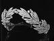 Solid 925 Sterling silver Queen White Leaf Tiara Crown Gift Wedding Jewelry Cz