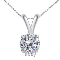 Solitaire Jewelry 1.00 Ct Diamond Gold Plated Silver Pendent For Woman Best Gift