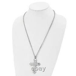 Stainless Steel Cubic Zirconia Cz Cross Religious Chain Necklace Pendant Charm