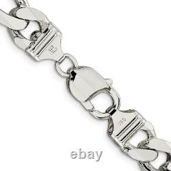 Sterling Silver 10.75mm Figaro Chain Necklace Fine Jewelry for Women Gift