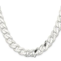 Sterling Silver 11mm Curb Chain Necklace Fine Jewelry for Womens Ideal Gift
