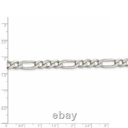 Sterling Silver 6.75mm Figaro Chain Necklace Fine Jewelry for Womens Gift