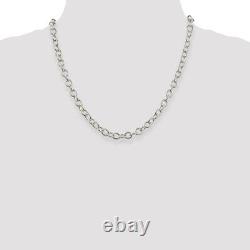 Sterling Silver 6.8mm Oval Cable Chain Necklace Fine Jewelry for Womens Gift