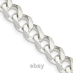 Sterling Silver 7.5mm Curb Chain Necklace Fine Jewelry for Women Best Gift