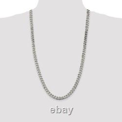 Sterling Silver 8mm Curb Chain Necklace Fine Jewelry Anniversary Gift for Womens
