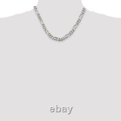 Sterling Silver 8mm Figaro Chain Necklace Fine Jewelry for Womens Mens Gift