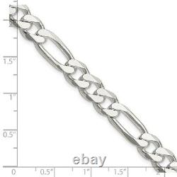 Sterling Silver 8mm Figaro Chain Necklace Fine Jewelry for Womens Mens Gift