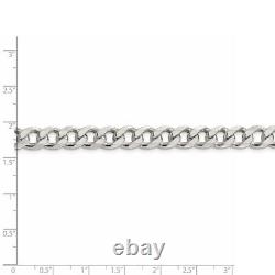 Sterling Silver 8mm Pave Curb Chain Necklace Fine Jewelry for Womens Gift