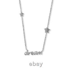 Sterling Silver 925 Dream Bar Pendant Star Necklace Men Women Charm Jewelry Gift