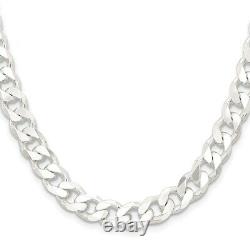 Sterling Silver 9mm Curb Chain Necklace Fine Jewelry for Womens Best Gift