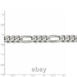 Sterling Silver 9mm Figaro Chain Necklace Fine Jewelry for Women Gift