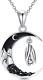 Sterling Silver Bat Black Moon Crescent Pendant Necklace Gothic Jewelry Gift 20