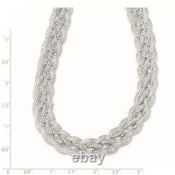 Sterling Silver Braided Mesh Necklace Fine Jewelry for Womens Best Gift