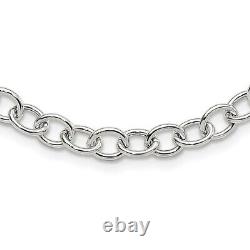 Sterling Silver Cable 6.75mm Necklace Fine Jewelry for Womens Best Gift