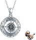 Sterling Silver Compass Locket Pendant Necklace Vintage Style Jewelry Gift 20
