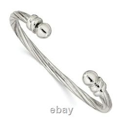 Sterling Silver Cuff Bangle Bracelet Fine Jewelry for Womens Elegant Gift