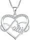 Sterling Silver Faith Infinity Heart Pendant Necklace Jewelry Gift For Women 18