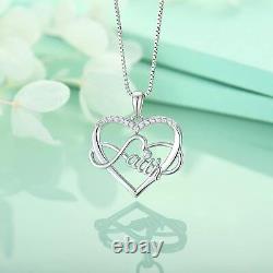 Sterling Silver Faith Infinity Heart Pendant Necklace Jewelry Gift For Women 18