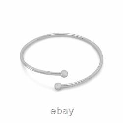 Sterling Silver Flex Bangle Bracelet Removable Silver Bead Ends Jewelry Gift