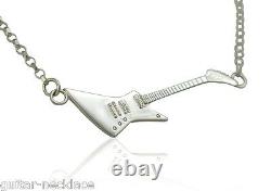 Sterling Silver Guitar Necklace Mens Guitar Gifts Guys UK Made Music Jewellery
