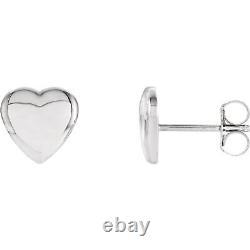 Sterling Silver Heart Stud Earrings Fine Jewelry Gift for Women