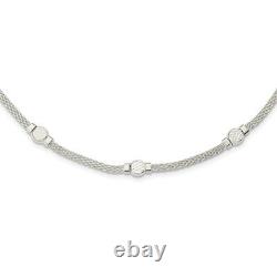 Sterling Silver Mesh Fancy Necklace Fine Jewelry for Womens Perfect Gift