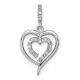 Sterling Silver Rhodium Diamond Heart Pendant Jewelry for Womens Gift