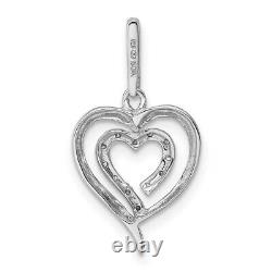 Sterling Silver Rhodium Diamond Heart Pendant Jewelry for Womens Gift