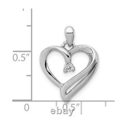 Sterling Silver Rhodium Diamond Heart Pendant Jewelry for Womens Gifts
