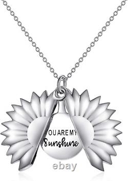 Sterling Silver Sunflower Photo Locket Necklace That Holds Pictures Jewelry Gift