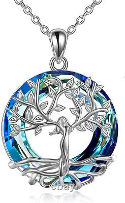 Sterling Silver Tree of Life Pendant Necklace Jewelry Gift for Women Girls with