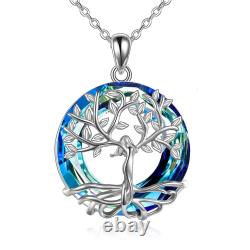 Sterling Silver Tree of Life Pendant Necklace Jewelry Gift for Women Girls with