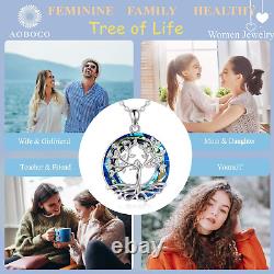 Sterling Silver Tree of Life Pendant Necklace Jewelry Gift for Women Girls with