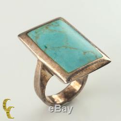 Sterling Silver Turquoise Plaque Ring Size 6.75 Gorgeous Gift