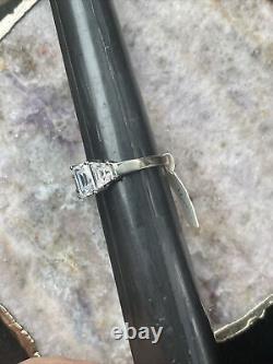 Sterling silver. 925 CZ Engagement ring Emerald Cut Gift Jewelry Bargains Deals